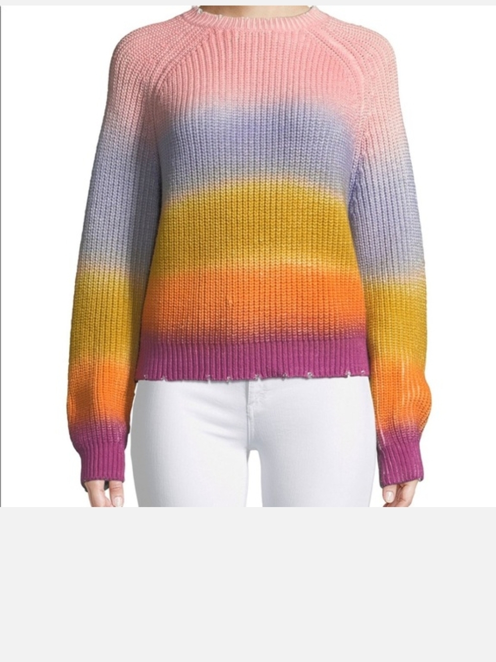 Zadig & Voltaire Pink Lavender Yellow Orange Magenta Ombre Crewneck Sweater